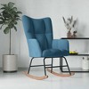 vidaXL Rocking Chair Accent Side Chair Padded Seat for Living Room Velvet - 2 of 4