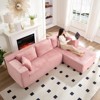 Mjkone 106''Minimalist 2-Piece Corduroy Modular Chaise Sectional Sofa Deep Seat,L-Shaped Upholstered Couch With Right Chaise - 2 of 4