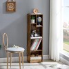 VECELO 5 Shelf Bookcase, Modern Storage Cabinet with Height Difference Shelves, Floor Standing Display, Horizontal Avaiable, Easy Assembly - 4 of 4