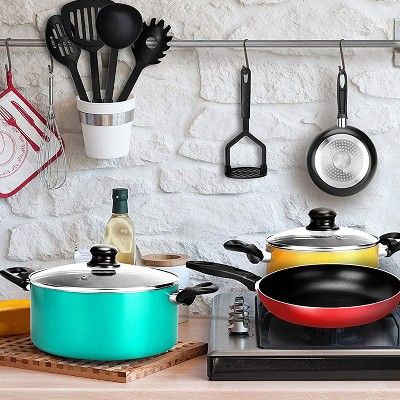 NutriChef 15-Piece Multicolor Nonstick Aluminum Cookware Set