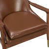 CAVINAS Mid-Century Faux Leather Accent Armchair with Solid Wood Frame,Plush Padded Chair for Living Room,Bedroom,Office - 4 of 4