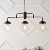 37.5" 3-Light Avery Industrial Farmhouse Rustic Iron/Glass LED Pendant Oil Rubbed Bronze/Clear - JONATHAN Y: UL Listed, Adjustable Height - 4 of 4
