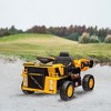 Qaba Kids Ride on Dump Truck, 12V Ride on Electric Car UTV w/ Electric Dump Bed, Shovel, Spring Suspension Wheels, Music Player & Headlights - 2 of 4