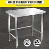 36 x 24 Inch Stainless Steel Work Table Heavy Duty Commercial Kitchen Prep Table Food Grade Metal Worktable for Restaurant - 4 of 4