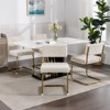 MAYEERTY Modern Dining Chairs - Corduroy Fabric, Gold Metal Base, Channel Tufting, Armless,  Set of 2 - 3 of 4