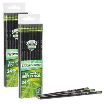 Ticonderoga® Pencils, #2 Soft, Black, Unsharpened, 24 Per Pack, 2 Packs
