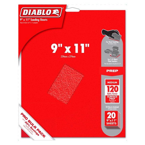 Diablo 9 In. L X 11 In. W 120 Grit Aluminum Oxide Sanding Sheet 20 Pk 