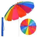Costway 8 FT Beach Umbrella Outdoor Tilt Sunshade Sand Anchor W/Carry Bag