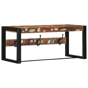 Aghana Digitals Rustic Wall-Mounted Coat Rack with 3 Hooks - Solid Reclaimed Wood, Vintage Design - 1 of 4