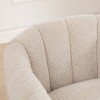 PAGED Swivel Accent Chair with Wood Frame, Tufted Pumpkin-Shape Armchair with Round Metal Base, Upholstered Barrel Chair for Living Room - 3 of 4