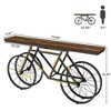 Resenkos Entryway Table, Console Sofa Table,70.9" Console Table, Extra Long Sofa Table with Bicycle Base Brown & Black - 4 of 4