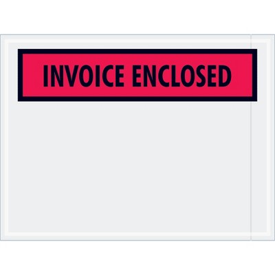 Box Partners "Invoice Enclosed" Envelopes 4 1/2" x 6" Red 1000/Case PL463