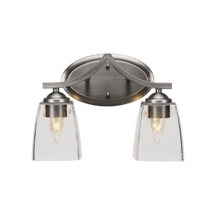 Toltec Lighting Zilo 2 - Light Vanity in  Graphite with 4.5" Square Clear Bubble Shade - 1 of 1