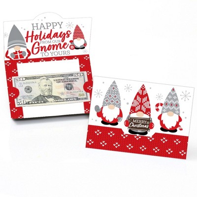 Big Dot of Happiness Christmas Gnomes - Holiday Party Money and Gift Card Holders - Set of 8