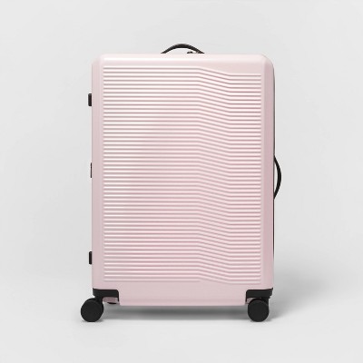 Hardside Large Checked Spinner Suitcase Mauve Chalk - Open Story™