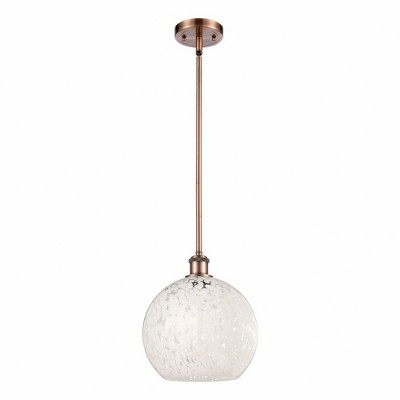 White Mouchette - 1 Light Stem Hung Mini Pendant In Modern Style-11.75 Inches Tall and 10 Inches Wide