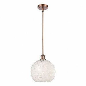 White Mouchette - 1 Light Stem Hung Mini Pendant In Modern Style-11.75 Inches Tall and 10 Inches Wide - 1 of 1