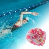 Unique Bargains Polyester Flower Pattern Swim Cap 5.91"x9.25" Pink White 1 Pc - 2 of 4