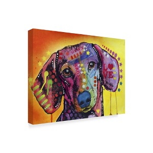Trademark Fine Art -Dean Russo 'Tilt Dachshund Love' Canvas Art - 1 of 4