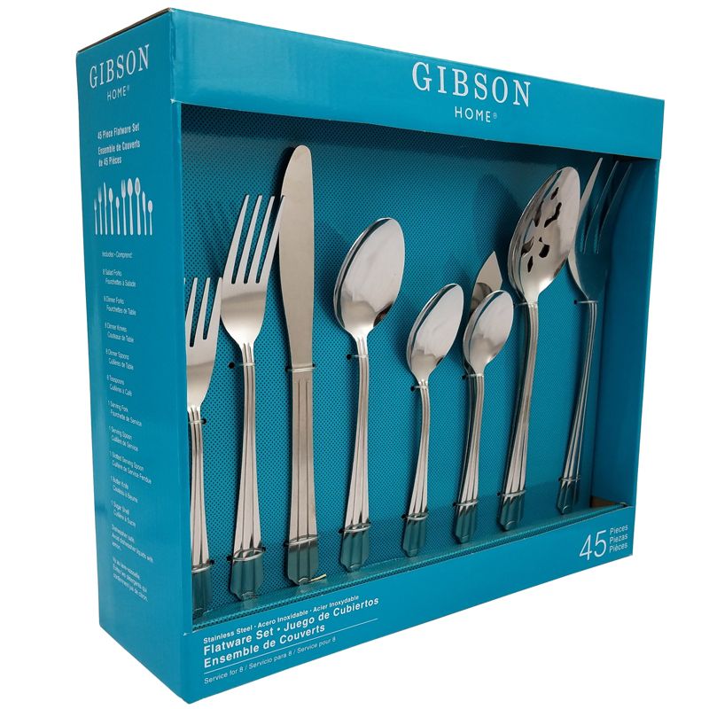 Gibson Classic Canberra 45 Piece Flatware Set, 5 of 8