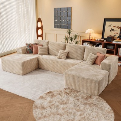 XIZZI Modular Sectional Sofa Couch, L/U-Shape Upholstered Couch, Modern Minimalist Couches for Living Room, Free Combination Deep Seat Corner Couch