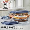 Pyrex® Sculpted Tinted 4pc Lidded Baking Dish Set Smoke: Glass Bakeware ...