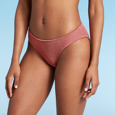 Women's Pucker Textured Bikini Bottom - Kona Sol™ Mauve XS