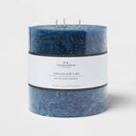 6" x 6" Pillar Candle Cerulean Surf and Sea Navy - Threshold™