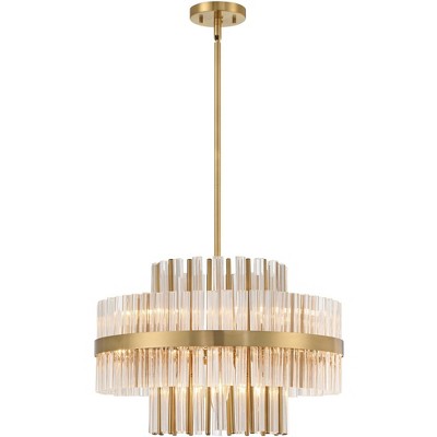 Soft Gold Crystal 8-Light 2-Tier Chandelier