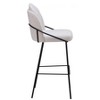 Zuo Modern – Jambi Barstool Set of 2 in Ivory, 42.9" H, Soft Shearling Fabric with Sturdy Steel Legs, Modern Style - 3 of 4