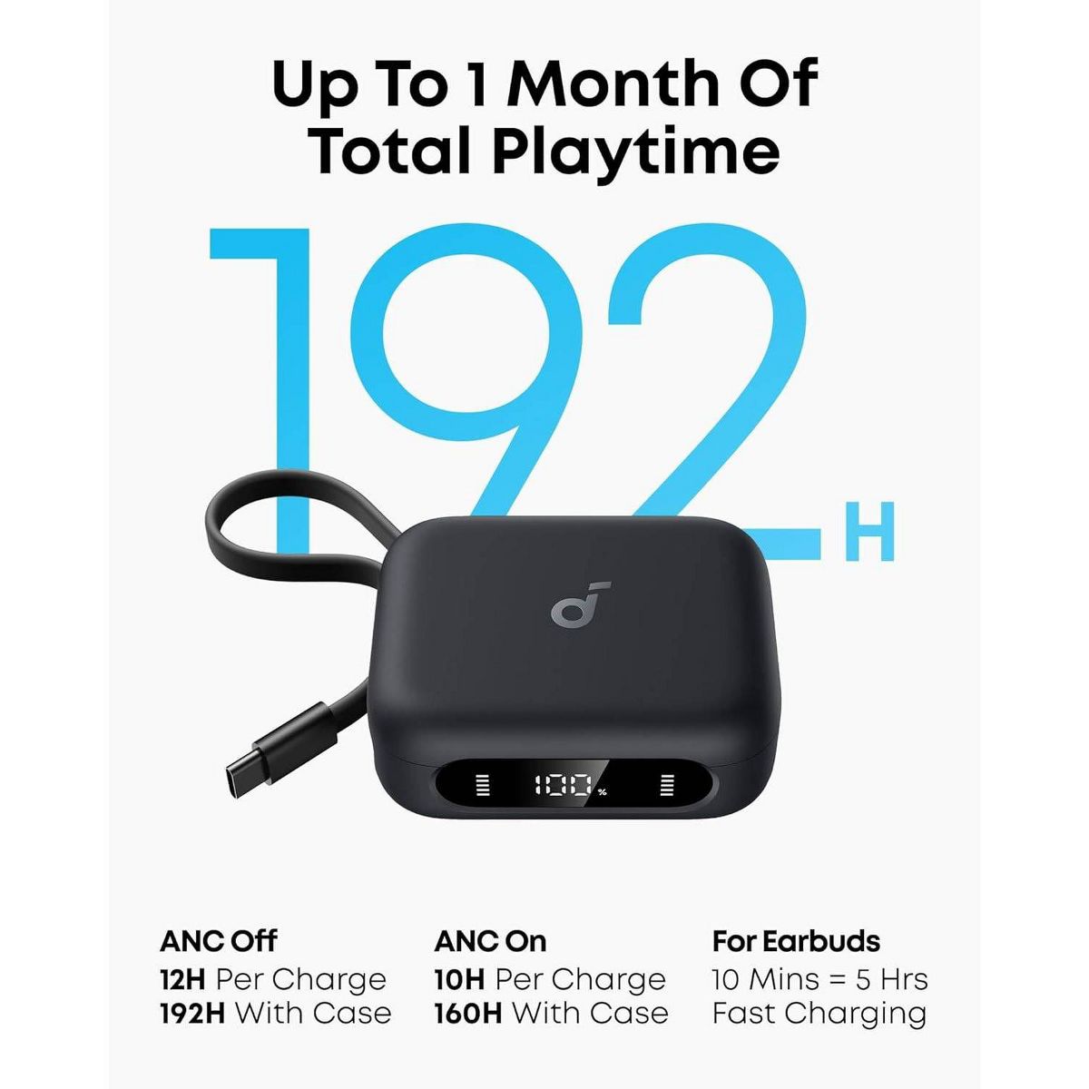Anker Soundcore P41i Bluetooth Earbuds with Built-In Phone Charging, Battery Percent Display, and Phone Stand - Black - thumbnail 3