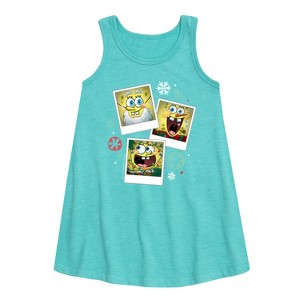 - SpongeBob SquarePants - Christmas  Photo Collage Graphic Sleeveless Aline Dress - 1 of 4