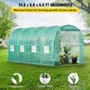 VEVOR Walk-in Tunnel Greenhouse, 15 x 7 x 7 ft Portable Plant Hot House with Galvanized Steel Hoops, 1 Top Beam, Diagonal Poles, Green - 3 of 4