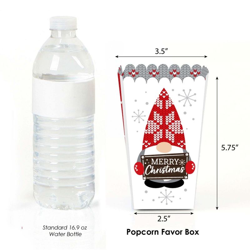 Big Dot of Happiness Christmas Gnomes - Holiday Party Favor Popcorn Treat Boxes - Set of 12, 2 of 6