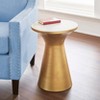 Jaipur Round End Table Brass/Gold and Marble - Steve Silver Co. - 2 of 3