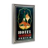 Stupell Industries Vintage Hotel Zurich with Lobster Black Framed Floater Canvas Wall Art - 3 of 4