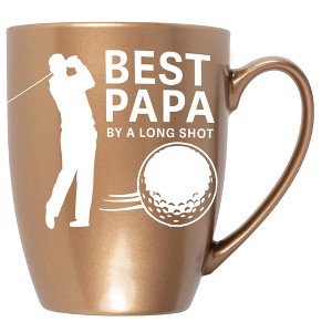Elanze Designs Best Papa By A Long Shot Bronze 10 ounce New Bone China Coffee Cup Mug - 1 of 4