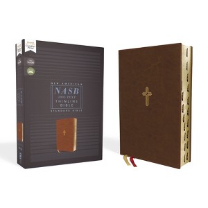 Nasb, Thinline Bible, Leathersoft, Brown, Red Letter Edition, 1995 Text, Thumb Indexed, Comfort Print - by  Zondervan (Leather Bound) - 1 of 1