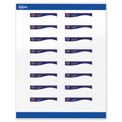 Avery Labels, 1" x 2-5/8", Silver-Snowflakes, Glossy, 160ct