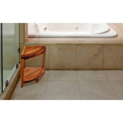 30" Tranquility DT123 Wide Teak Wood Shower Bench with Handles - DecoTeak: Elegant Bathroom Bench, Non-Upholstered, 250lb Capacity