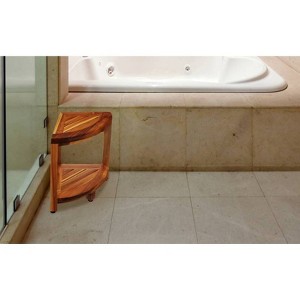 30" Tranquility DT123 Wide Teak Wood Shower Bench with Handles - DecoTeak: Elegant Bathroom Bench, Non-Upholstered, 250lb Capacity - 1 of 4