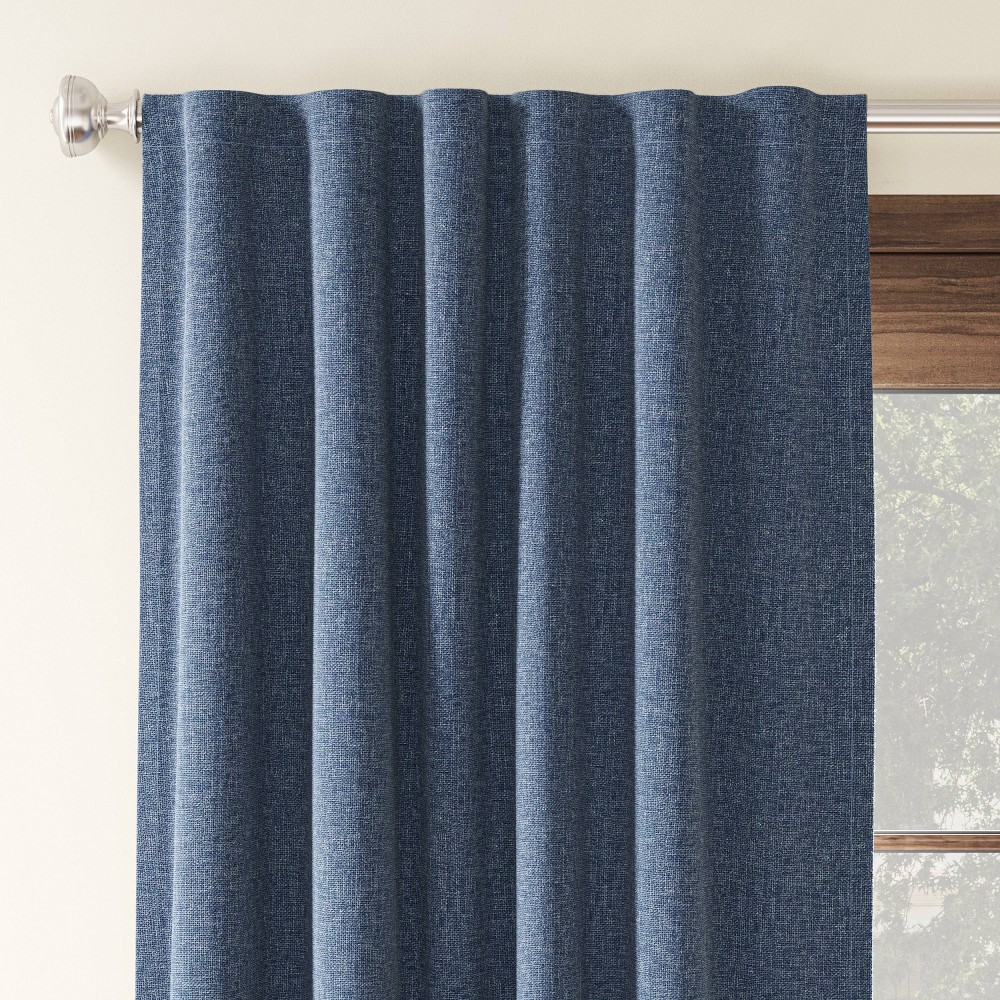 Photos - Curtains & Drapes 50"x84" Blackout Aruba Window Curtain Panel Blue Denim - Threshold™