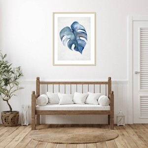 Amanti Art Tropical Fig Leaf by Hannah Dawson Wood Framed Wall Art Print - 1 of 4