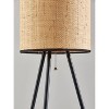 Huey Floor Lamp Black - Adesso: Tripod Stand, Rattan Shade, Pull Chain Switch - image 2 of 4