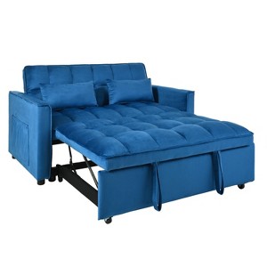 Racxily 3-in-1 Pull Out Couch Bed with Reclining Backrest and Pillows, Sofabed Chair Full Convertible Sleeper Loveseat for Living Room, Home or Office - 1 of 4