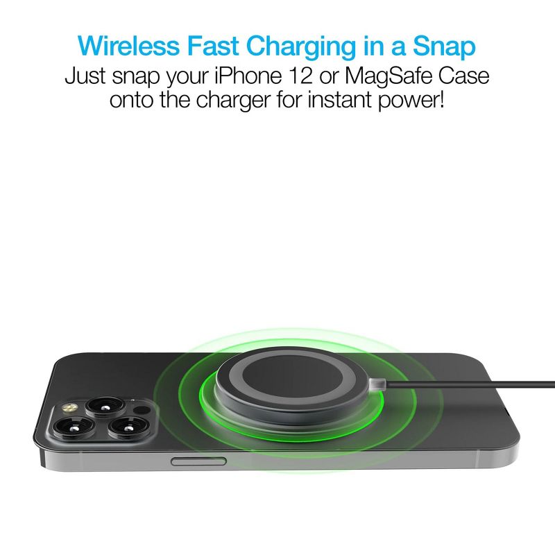 Naztech Alloy Magnetic 15W Wireless Fast Charger Black, 2 of 9
