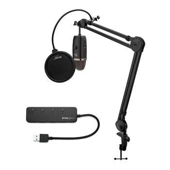 Blue Yeti Nano USB Microphone (Vivid Blue) with Knox Gear Boom Arm and Pop  Filter