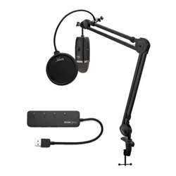 Blue Microphones Bluebird Large Diaphragm XLR Condenser Mic Studio Bundle with Focusrite Solo for Podcasting Streaming and Creating Bundle 6 Items 