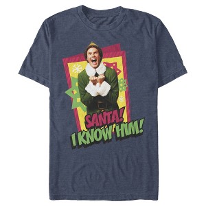 Men's Elf Santa I Know Him Quote T-Shirt - 1 of 4
