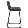Counter Stool (Set of 2) – 35" H With Black Faux Leather Tufted Seat & Powder-Coated Steel Frame By Zuo Modern - 4 of 4